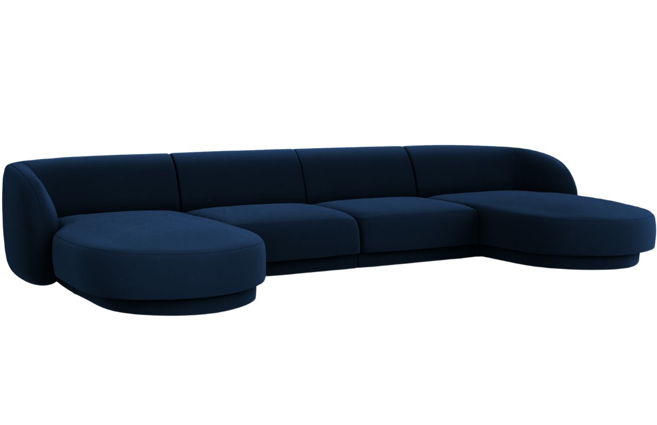 Micadoni Sametová rohová pohovka Miley 330 cm