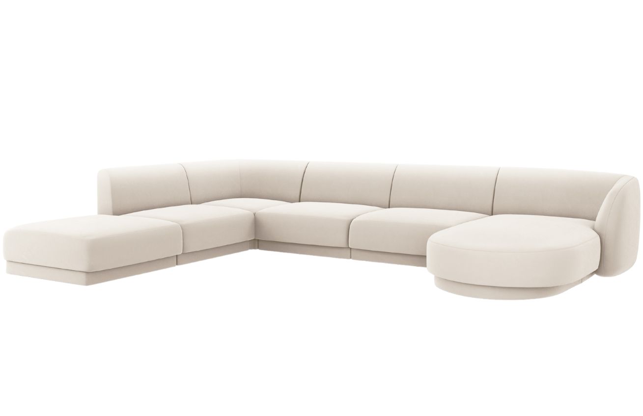 Micadoni Sametová rohová pohovka Miley 330 cm