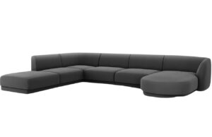 Micadoni Sametová rohová pohovka Miley 330 cm