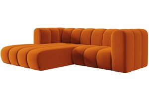 Micadoni Sametová rohová pohovka Lupine 228 cm