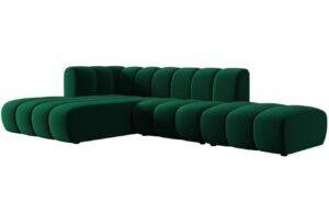 Micadoni Sametová rohová pohovka Lupine 294 cm