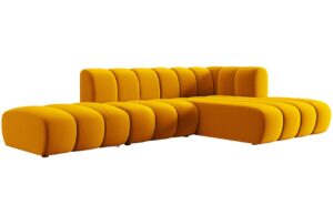 Micadoni Sametová rohová pohovka Lupine 294 cm