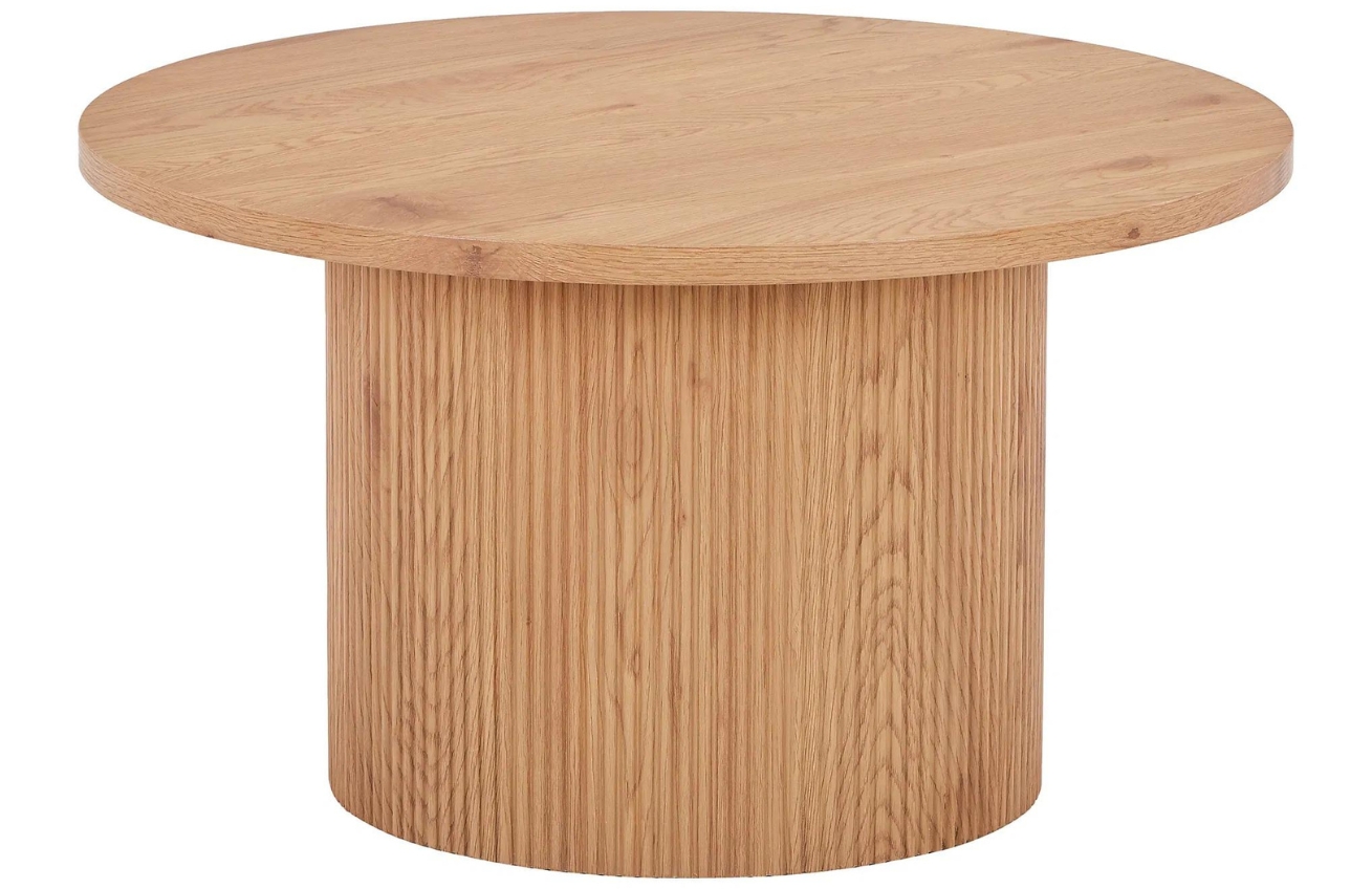 Nordic Living Konferenční stolek Benovia 80 cm s dřevěným dekorem