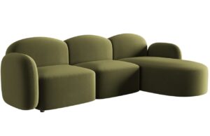 Micadoni Sametová rohová pohovka Blair 274 cm