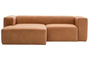 Kave Home Kožená rohová pohovka Blok 240 cm