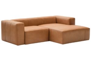 Kave Home Kožená rohová pohovka Blok 240 cm