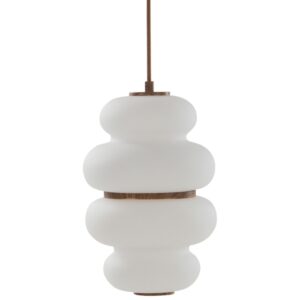 Jotex Opálově bílé skleněné závěsné LED světlo NAJAC 20 cm