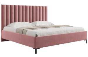 Micadoni Sametová postel Allison 160 x 200 cm s úložným prostorem