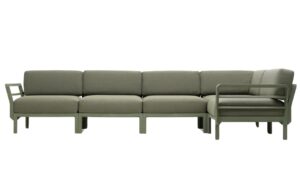 Nardi Zelená zahradní rohová pohovka Maximo se zelenou podnoží 345 cm