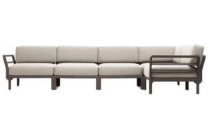 Nardi Béžová zahradní rohová pohovka Maximo s hnědou podnoží 345 cm