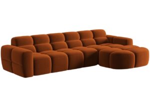 Micadoni Sametová rohová pohovka Lisa 310 cm