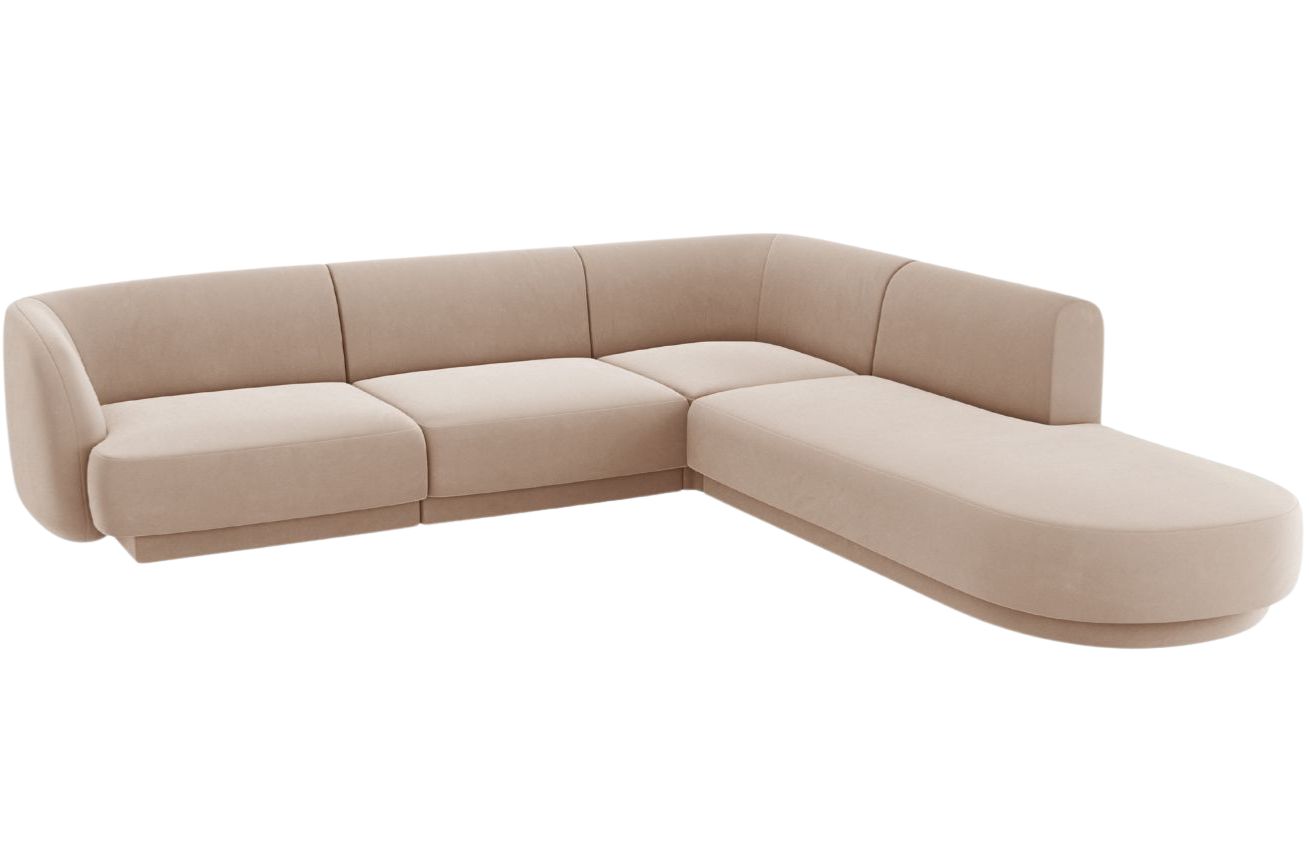 Micadoni Sametová rohová pohovka Miley 255 cm