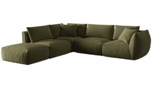 Micadoni Sametová rohová pohovka Chris 295 cm