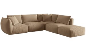 Micadoni Sametová rohová pohovka Chris 295 cm