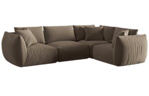 Micadoni Sametová rohová pohovka Chris 295 cm