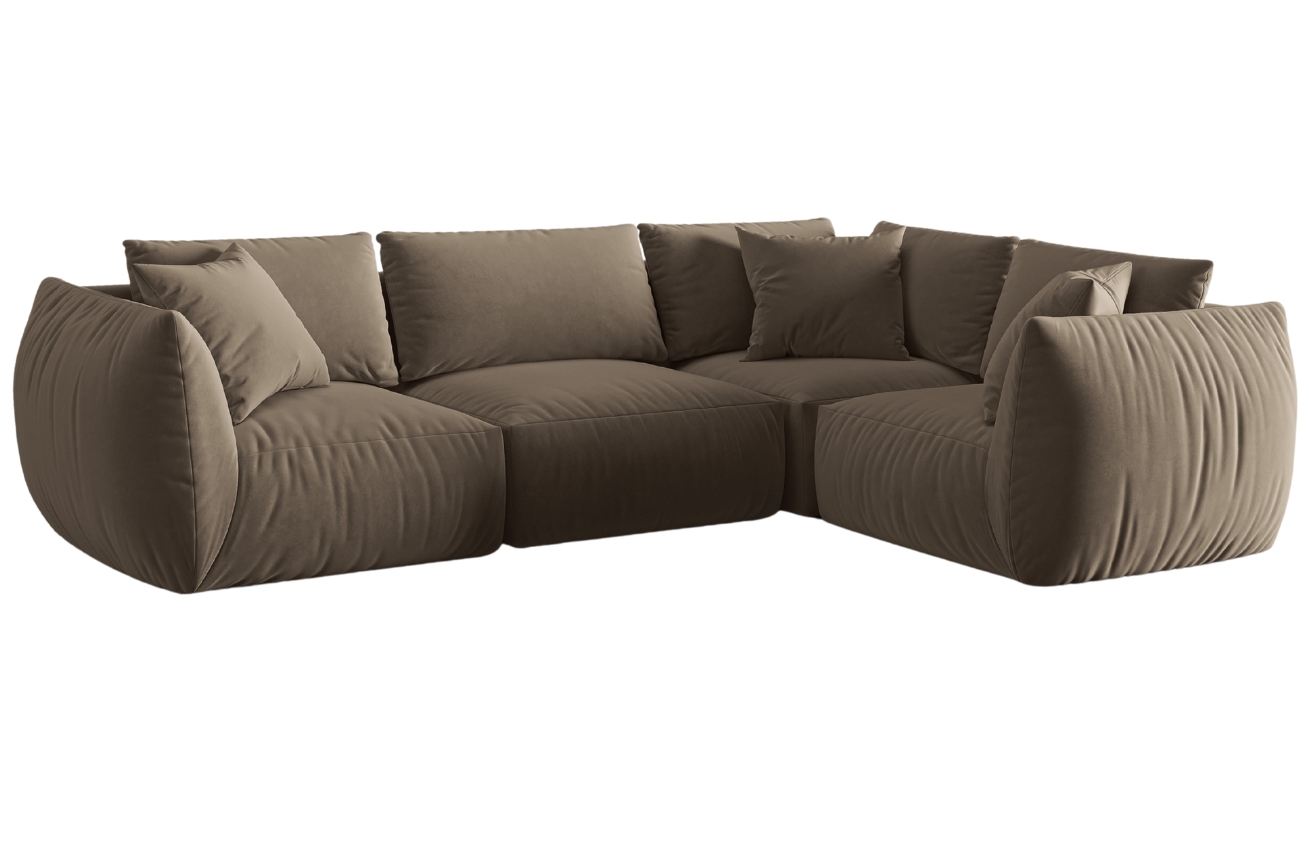 Micadoni Sametová rohová pohovka Chris 295 cm