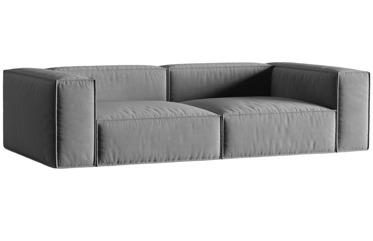 Micadoni Sametová pohovka Nuria 250 cm