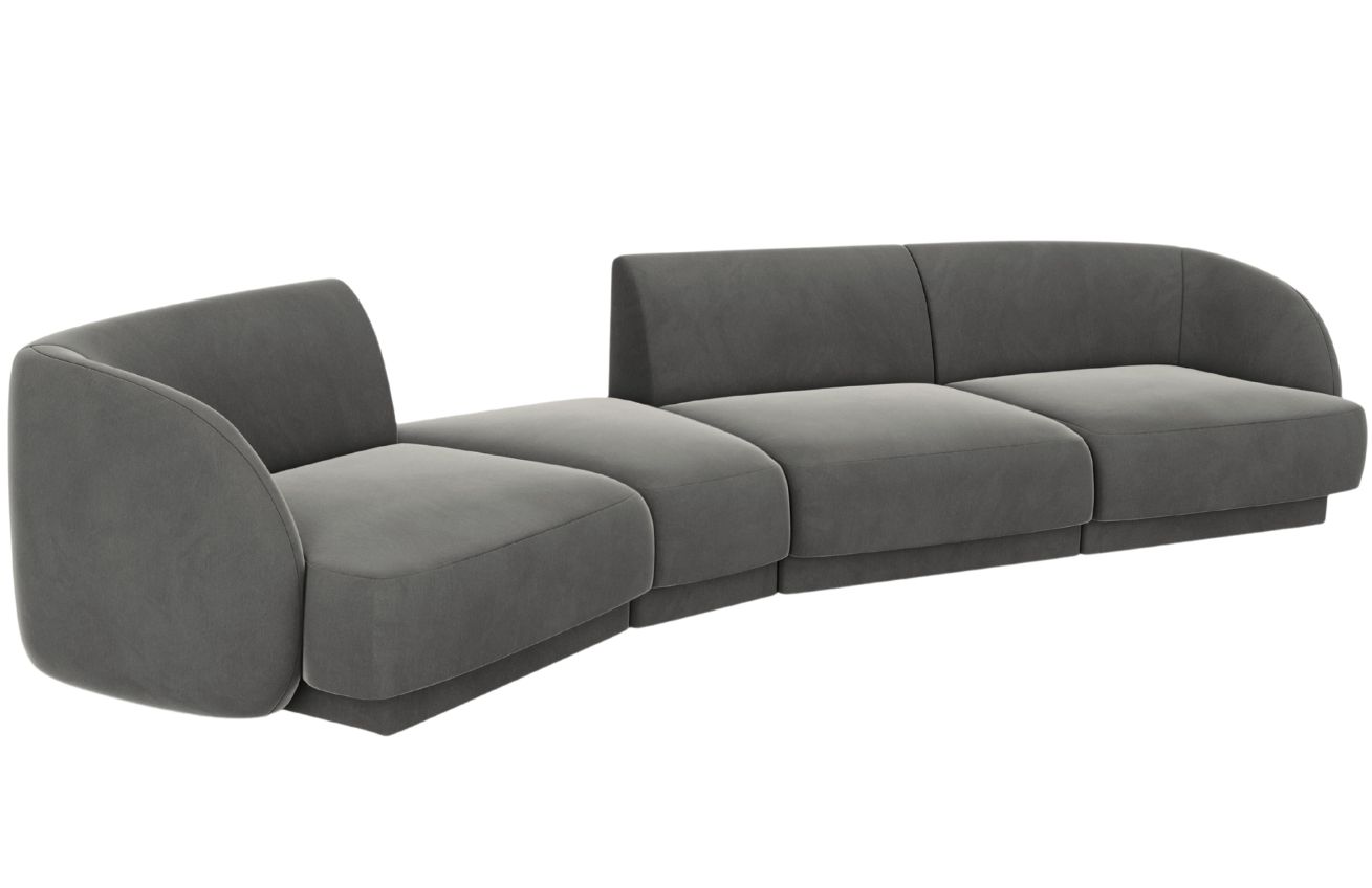 Micadoni Sametová pohovka Miley 327 cm