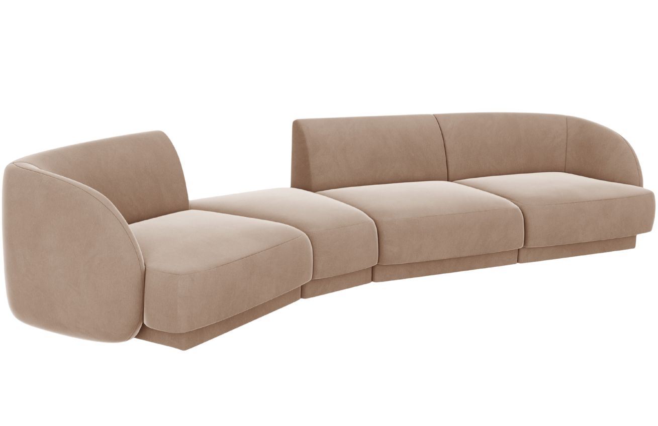 Micadoni Sametová pohovka Miley 327 cm