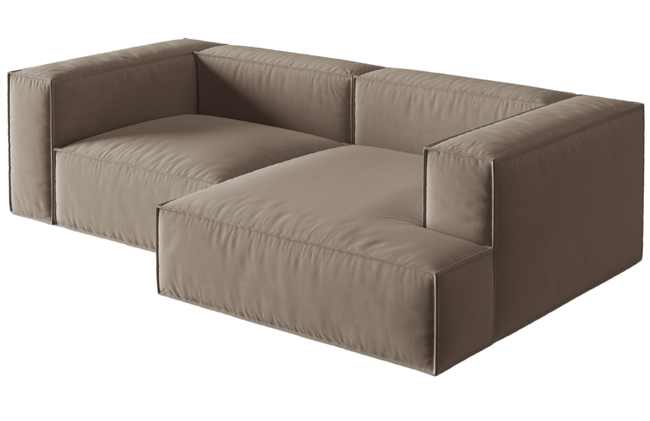 Micadoni Sametová rohová pohovka Nuria 252 cm