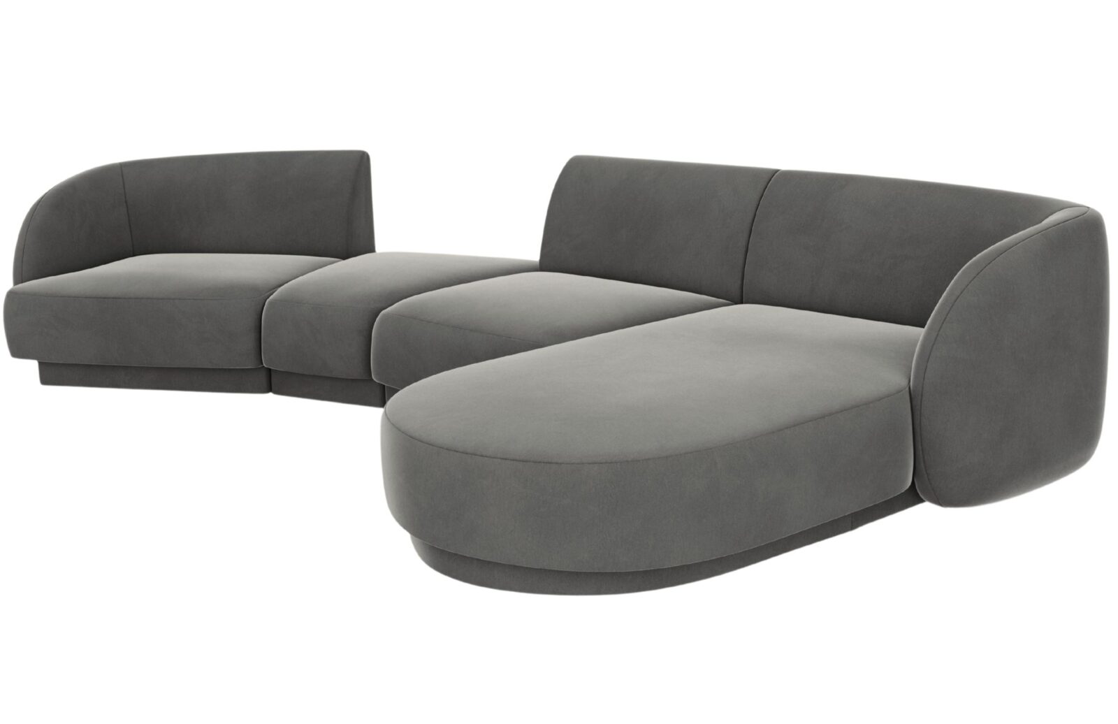 Micadoni Sametová rohová pohovka Miley 325 cm