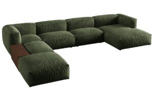 Micadoni Sametová rohová pohovka Martina 406 cm