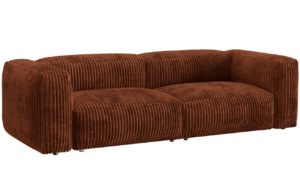 Micadoni Terakotově červená manšestrová trojmístná pohovka Martina 240 cm