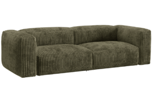 Micadoni Zelená manšestrová trojmístná pohovka Martina 240 cm