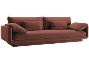 Micadoni Červená sametová čtyřmístná pohovka Torino 250 cm