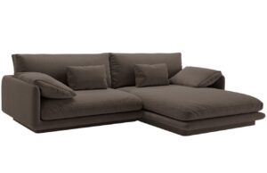 Micadoni Hnědá sametová rohová pohovka Torino 250 cm