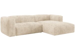 Micadoni Světle béžová manšestrová rohová pohovka Martina 280 cm