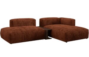 Micadoni Terakotově červená manšestrová rohová pohovka Martina 285 cm