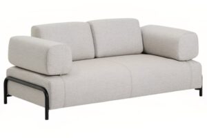 Kave Home Béžovošedá dvoumístná pohovka Compo 200 cm s polštáři