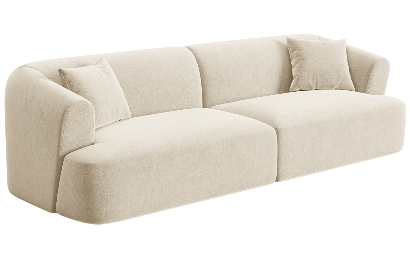 Cosmopolitan Design Světle béžová sametová čtyřmístná pohovka Campi 255 cm