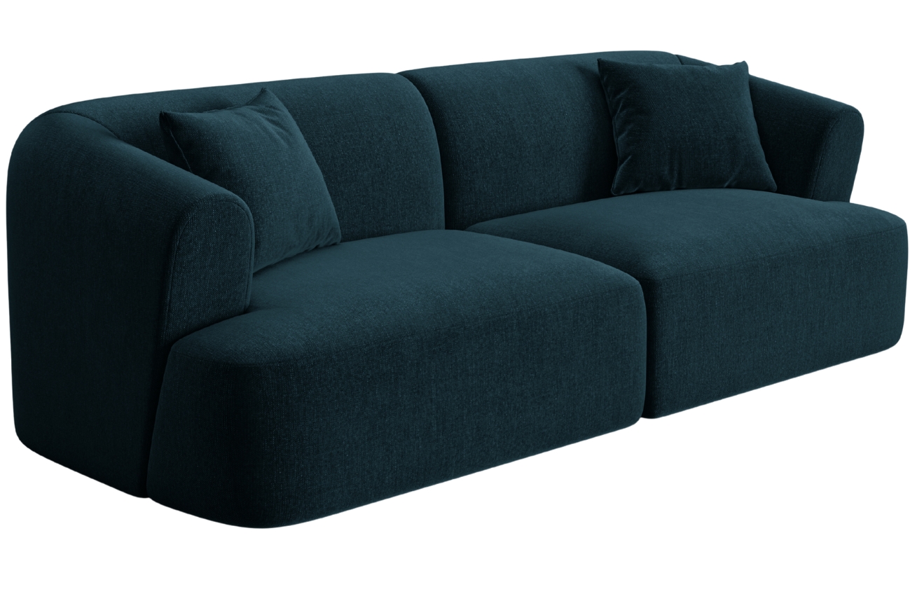 Cosmopolitan Design Petrolejově modrá sametová trojmístná pohovka Campi 220 cm