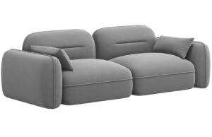 Cosmopolitan Design Šedá sametová trojmístná pohovka Sydney 230 cm