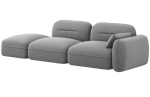 Cosmopolitan Design Šedá sametová trojmístná pohovka Sydney 295 cm