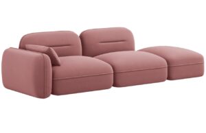 Cosmopolitan Design Růžová sametová trojmístná pohovka Sydney 295 cm