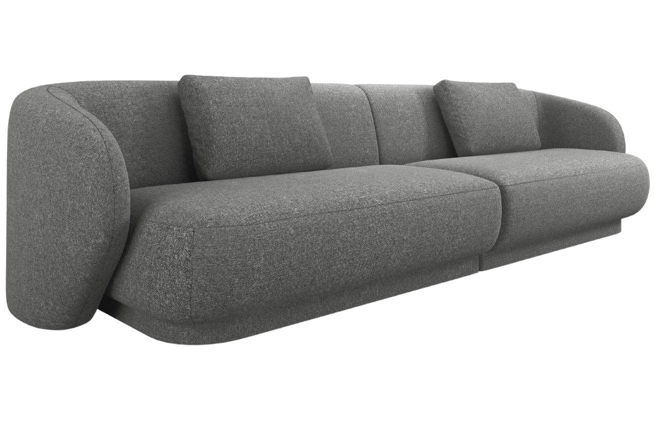 Cosmopolitan Design Šedá čalouněná čtyřmístná pohovka Camden 304 cm