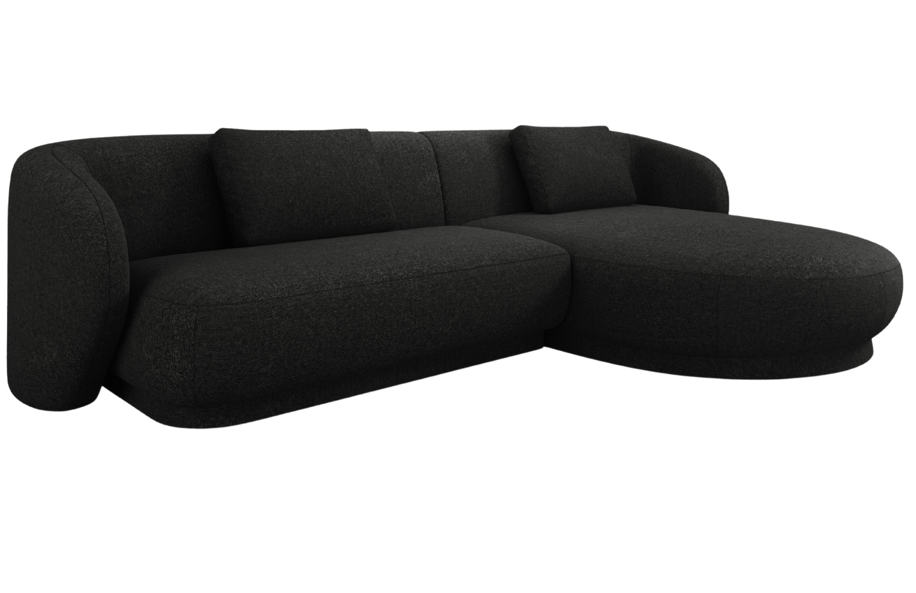 Cosmopolitan Design Černá čalouněná rohová pohovka Camden 289 cm