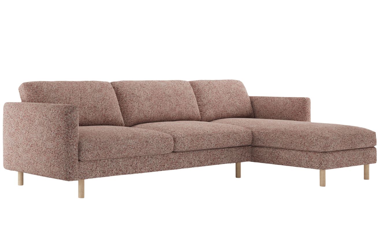Micadoni Růžová rohová pohovka Eden 286 cm