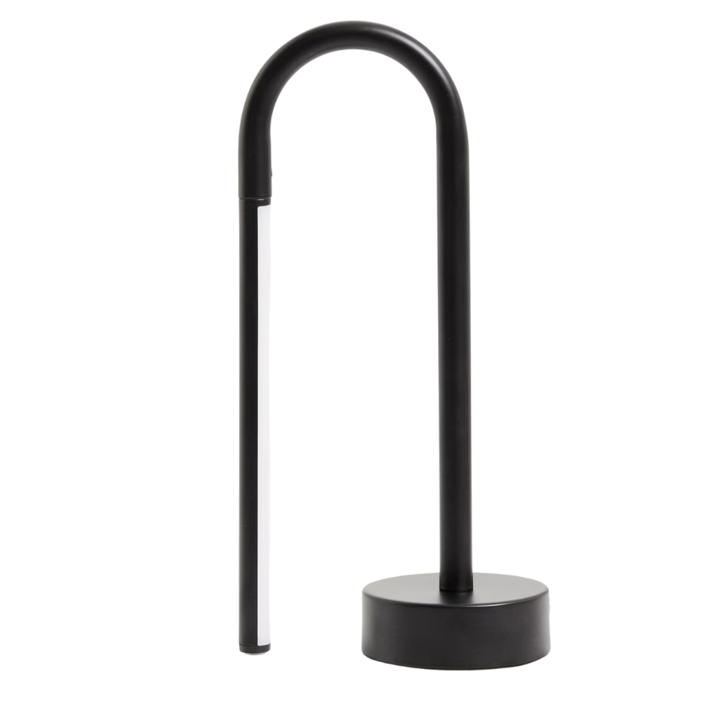 Kave Home Černá kovová stolní LED lampa Bow