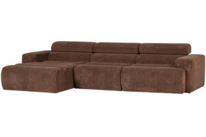 WOOOD Hnědá manšestrová rohová pohovka Novi 300 cm