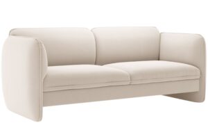 Micadoni Světle béžová sametová trojmístná pohovka Georgia 204 cm