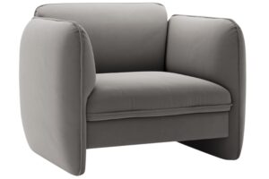 Micadoni Tmavě šedé sametové křeslo Georgia