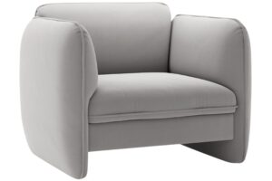 Micadoni Světle šedé sametové křeslo Georgia