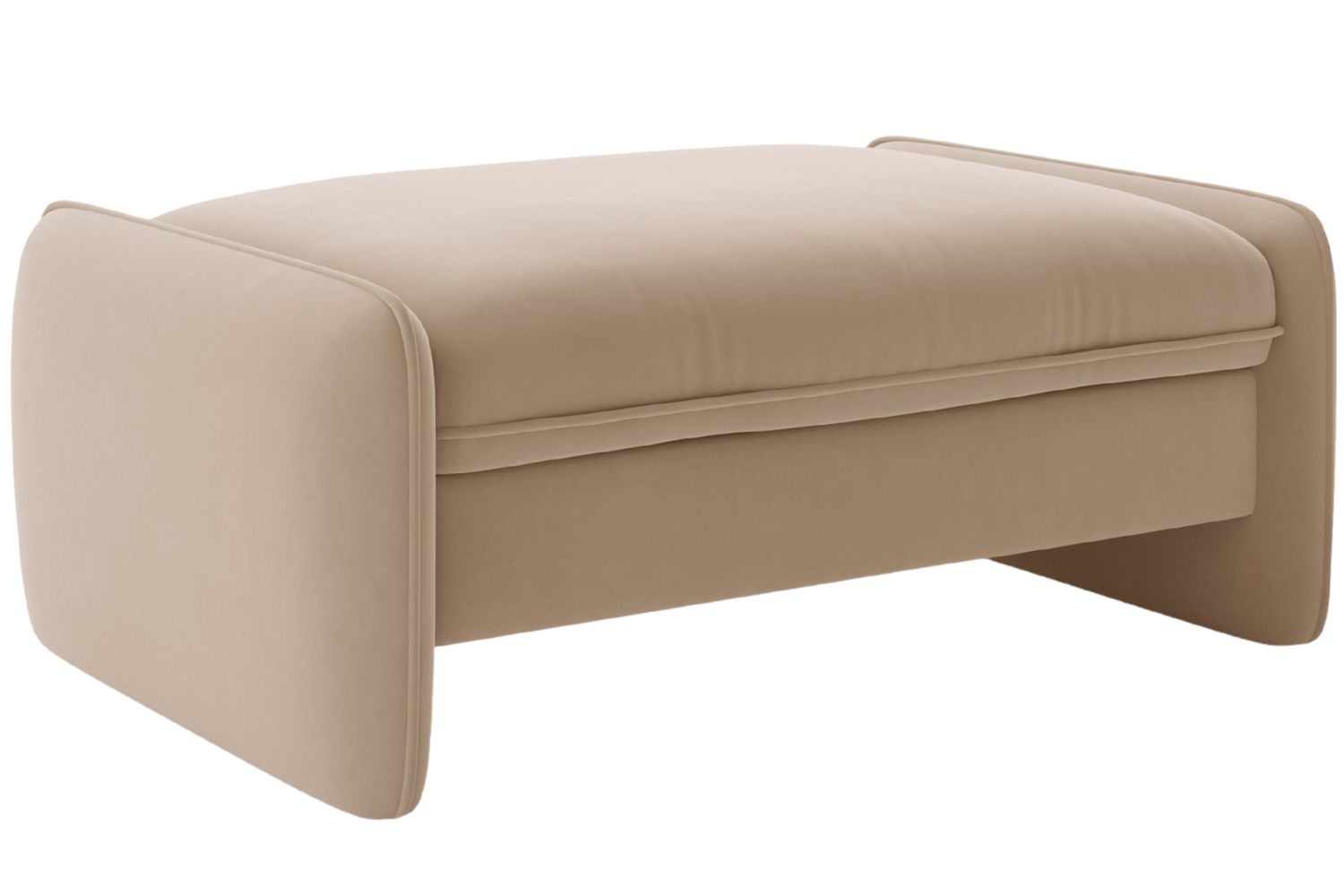 Micadoni Béžová sametová podnožka Georgia 115 x 70 cm