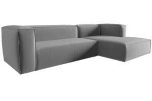 Cosmopolitan Design Šedá sametová rohová pohovka Mackay 282 cm