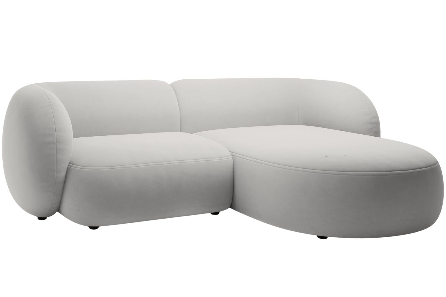 Micadoni Světle šedá sametová rohová pohovka Kate 255 cm