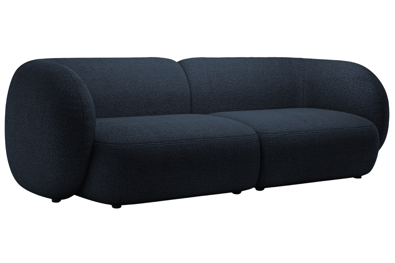 Micadoni Tmavě modrá bouclé čtyřmístná pohovka Kate 243 cm